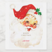 Oud afbeelding van de kerstman magie van de feestd wijn etiket (Enkel label)
