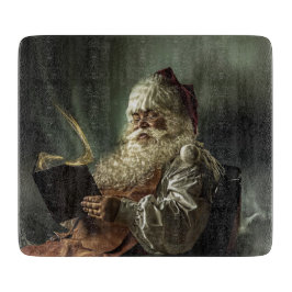 Oud afbeelding van de kerstmanie van de feestdagen snijplank