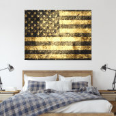 Oud-Amerikaanse vlag gekraakt Canvas Afdruk (Insitu (Slaapkamer))