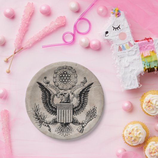 Oud Amerikaanse wapenschild met Fashioned Papieren Bordje (Feest)