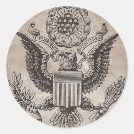 Oud Amerikaanse wapenschild met Fashioned Ronde Sticker