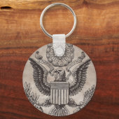 Oud Amerikaanse wapenschild met Fashioned Sleutelhanger (Achterkant)