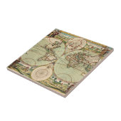 Oud Antiek Algemene Wereldkaart Keramische Tegel Tegeltje (Zijkant)