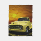  oud Antiek gele vrachtwagen Fleece Deken (Voorkant)