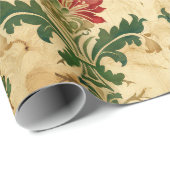 Oud Antiek Kerstdamast Cadeaupapier (Rol Hoek)