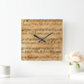 Oud  Antiek muziekblad 15 Vierkante Klok (Huis)