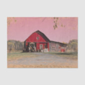 Oud  Antiek Rustisch Rood Barn Tissuepapier (Voorkant)