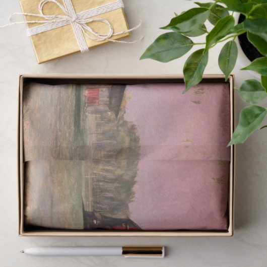 Oud  Antiek Rustisch Rood Barn Tissuepapier (Geschenk)