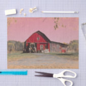 Oud  Antiek Rustisch Rood Barn Tissuepapier (Craft)