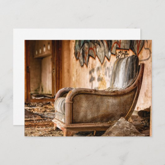 Oud Antiek stoel Briefkaart (Voorkant / Achterkant)
