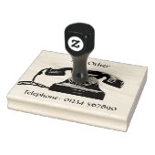 Oud Antiek Telefoon met Naam & Nummer Rubberstempel (Stempel)