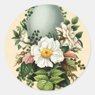 Oud Antiek Vintage Happy Easter wens groeten Ronde Sticker