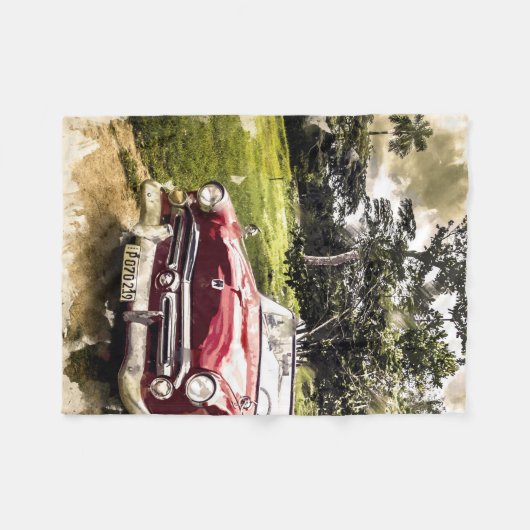  oud Antiek warm wegvoertuig Fleece Deken (Voorkant (Horizontaal))