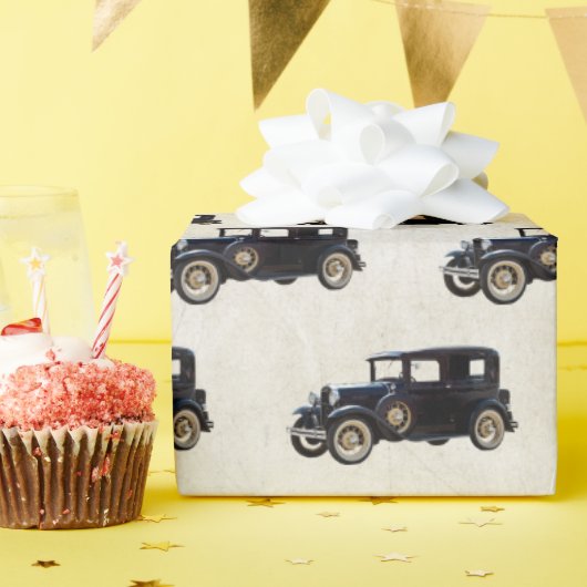 Oud Antiek zwart omslagpapier voor auto's Cadeaupapier (Verjaardagsfeest)