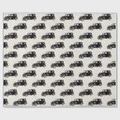 Oud Antiek zwart omslagpapier voor auto's Cadeaupapier (Vlak)