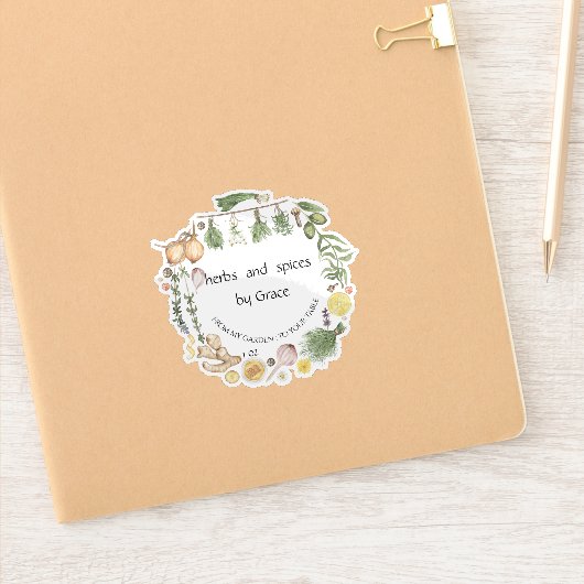 Oud aquarel rozemarijn pot fles sticker (Notitieboek)