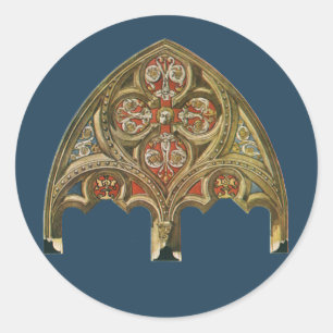 Oud architecturaal element, decoratieve bogen ronde sticker