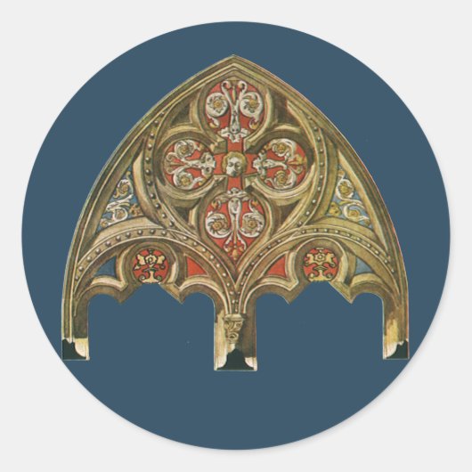 Oud architecturaal element, decoratieve bogen ronde sticker (Voorkant)