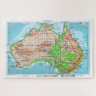 Oud Australië. Een gerestaureerde kaart. Legpuzzel