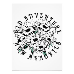Oud avontuur Nieuwe Memories  Floral Summer Foto Afdruk