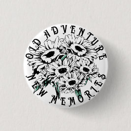 Oud avontuur Nieuwe Memories  Floral Summer Ronde Button 3,2 Cm