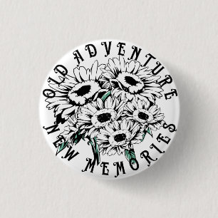 Oud avontuur Nieuwe Memories Floral Summer Ronde Button 3,2 Cm