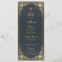 Oud Baptismekind Blauw Goud  Elegante kalligrafie