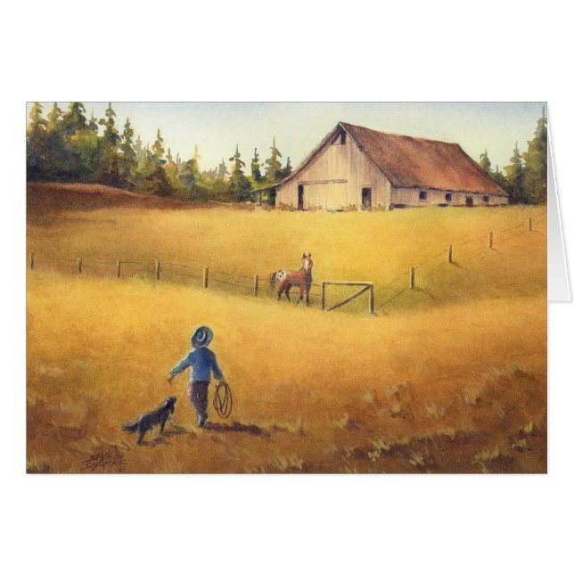 OUD BARN, APPALOSA BOY & DOG by SHARON SHARPE (Voorkant Horizontaal)