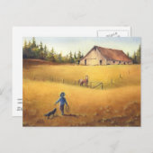 OUD BARN, APPALOSA BOY & DOG by SHARON SHARPE Briefkaart (Voorkant / Achterkant)