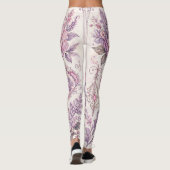Oud Barok Bloempatroon – (Paars) Leggings (Achterkant)