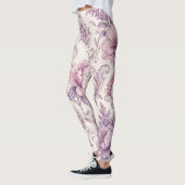 Oud Barok Bloempatroon – (Paars) Leggings (Links)