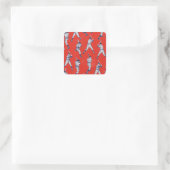 Oud baseballpatroon vierkante sticker (Tas)