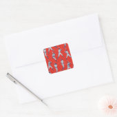 Oud baseballpatroon vierkante sticker (Envelop)