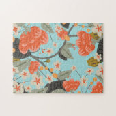 Oud Behang Roos en Bloemen Legpuzzel (Horizontaal)