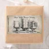 Oud bijenkorf honingpot label (Insitu)