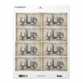 Oud bijenkorf honingpot label (Full Sheet)