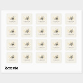 Oud bijenlogo rustieke honingbij imker vierkante sticker (Vel)