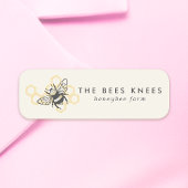 Oud bijlogo rustieke honingbij imker naamplaatje