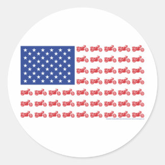 OUD-BIKE-FLAG-2-T-SHIRT RONDE STICKER