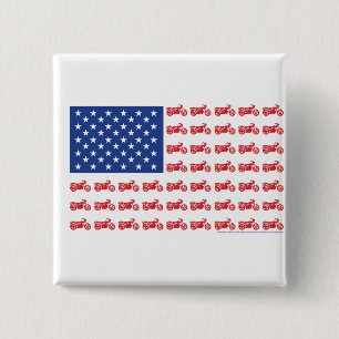 OUD-BIKE-FLAG-2-T-SHIRT VIERKANTE BUTTON 5,1 CM