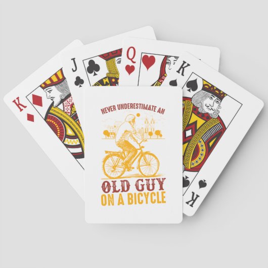 Oud Biker Design | Fiets | Nooit onderschatten Pokerkaarten (Achterkant)