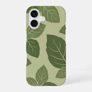 Oud bladpatroon van basilicum iPhone 16 hoesje