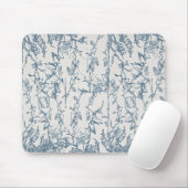 Oud Blau Bloemmotief Muismat (Met muis)