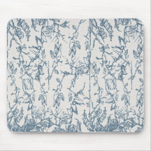 Oud Blau Bloemmotief Muismat
