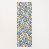 Oud Blau Citroen Botanisch Patroon Yogamat (Voorkant)