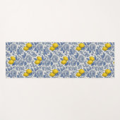 Oud Blau Citroen Botanisch Patroon Yogamat (Voorkant (horizontaal))