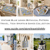 Oud Blau Citroen Botanisch Patroon Yogamat