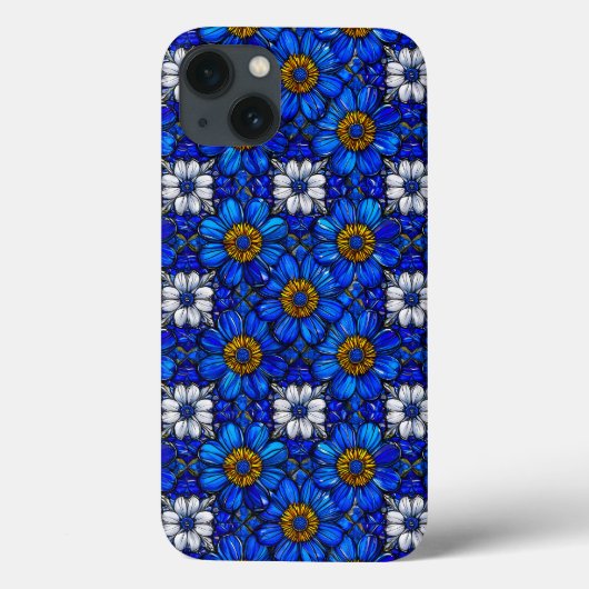 Oud Blauw Bloemmotief Tijdloos Botanisch Case-Mate iPhone Case (Achterkant)