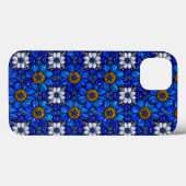 Oud Blauw Bloemmotief Tijdloos Botanisch Case-Mate iPhone Case (Achterkant (horizontaal))
