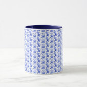 Oud Blauw en Wit Bloemmotief Mok (Midden)